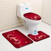 Christmas Bathroom Floor Mat Toilet Three-Piece Set