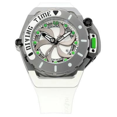 RIM Scuba White Green Reversible Twin Dial Automatic SUB07-WH802 100M Men's Watch