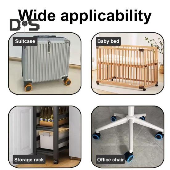 8 Pcs Luggage Caster Cover Thick Reduce Noise Caster Protection Prevent Scratches Non-slip Suitcase Wheel Covers Wear-Resistant Waterproof Wheel