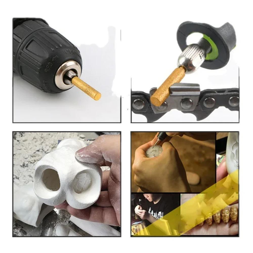 Golden Diamond-plated Cylindrical Rebar, 4/4.8/5.5mm Chainsaw Sharpener, Stone Lime, Chain Saw, Sharpening, Carving, Grinding