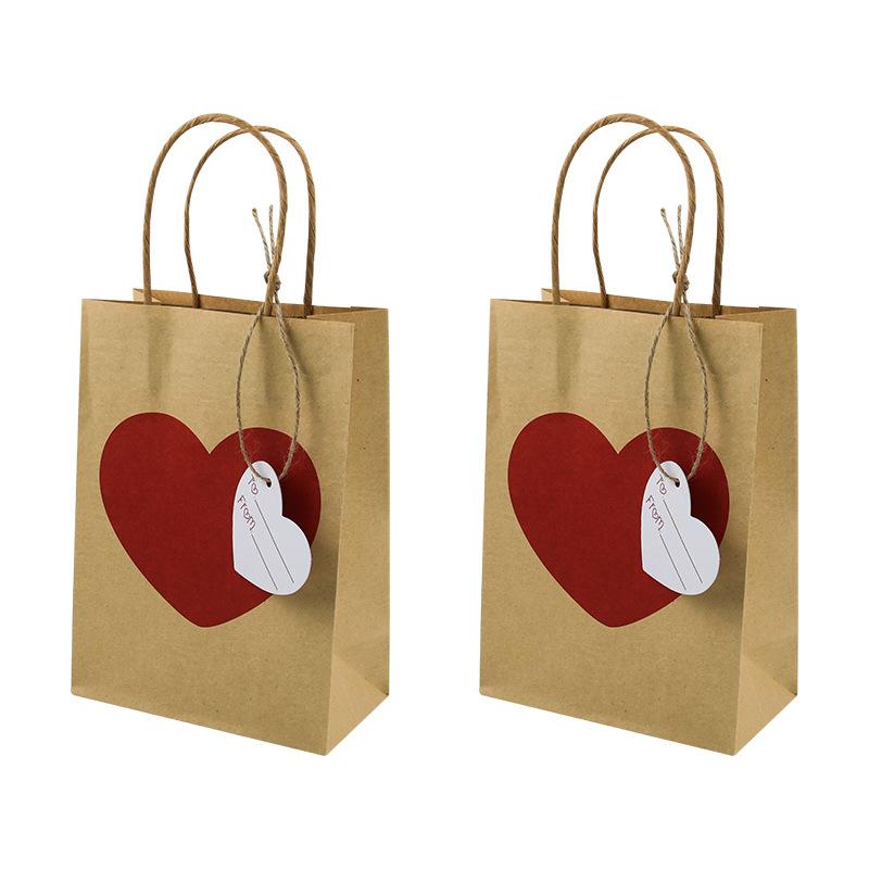 Kraft Paper Tote Bag Valentine S Day Gift Bag Love Gift Packaging Bag Candy Bag Paper