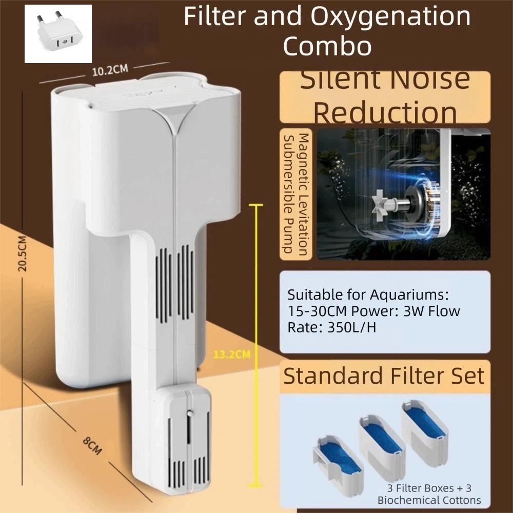 Oxygenation Fish Tank Filter 3-in-1 Aquarium Filter Silent Wall-Mounted Filter Pet Supplies