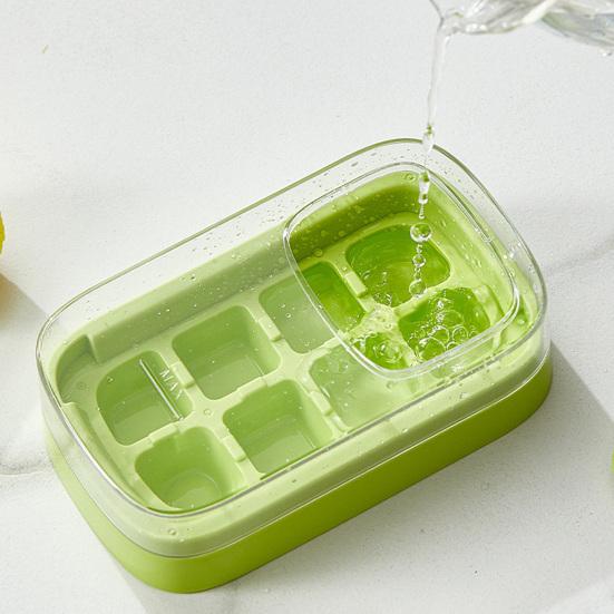 Mini Press-Release Ice Cube Tray with Soft Bottom BPA-Free Plastic Mold for Freezer Easy-Release Leak-Proof Space-Saving Ice Maker for Home Party