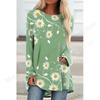 Spring and Autumn Round Neck Small Daisy Flower Pattern 3D Printed Top Fashionable Casual Long Sleeved Women's T-shirts