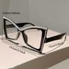 Trendy Retro Oversize Cat Eye Frame Women Crystal Shiny Decor Glasses Blue Light Blocking Ins Brand Design Eyewear