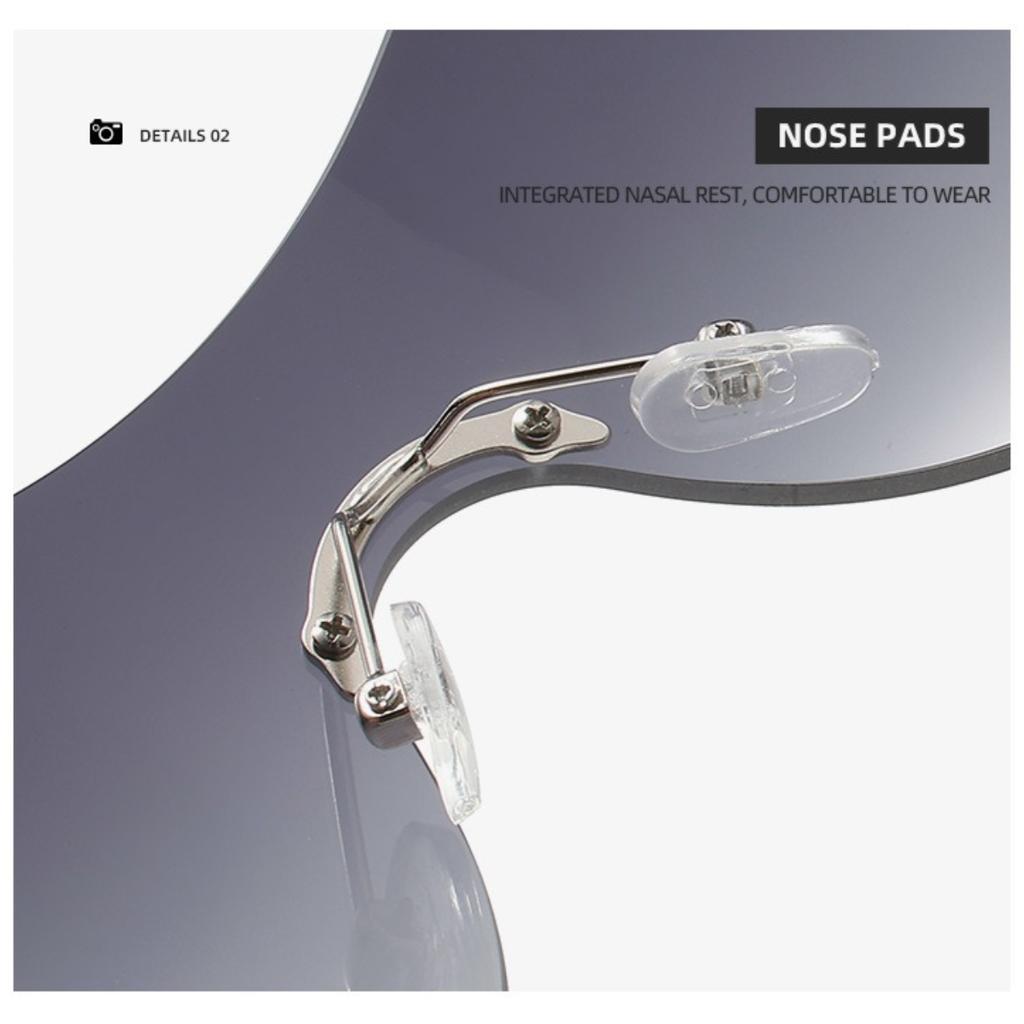 Fashion Seamless Rimless Sunglasses with Serpent-inspired Temples, Unique Statement Eyewear