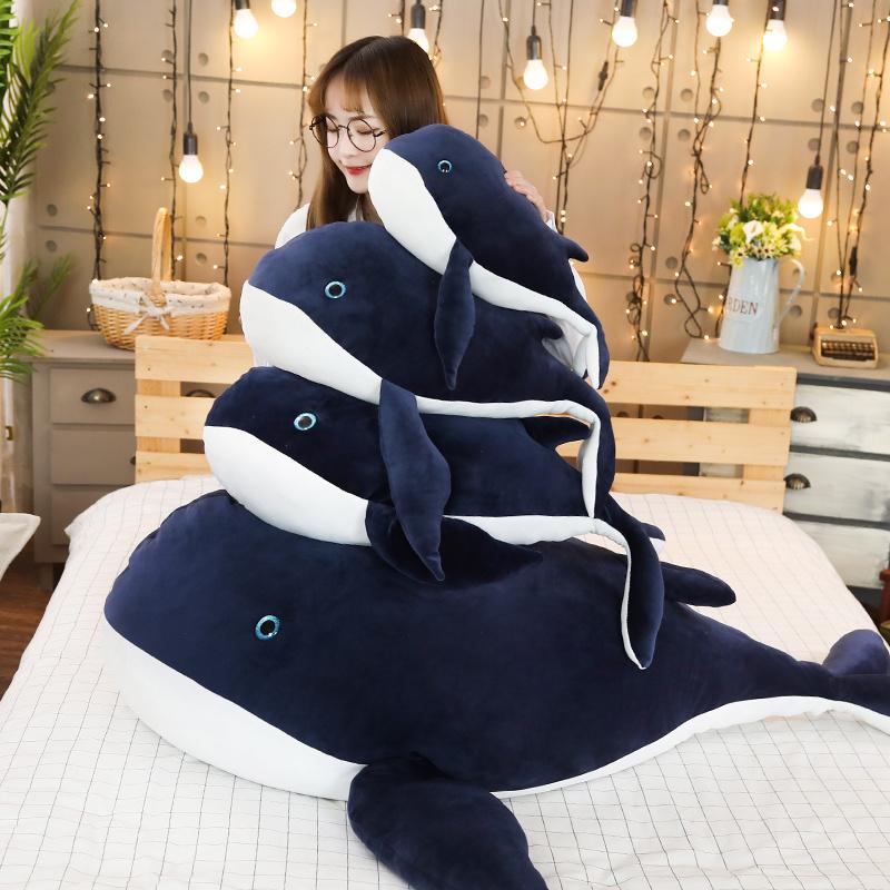 Cute Dream Giant size big Whale Plush Toy Whale Stuffed Doll Soft Short Plush Sleeping Pillow Xmas Gift For Kid Children