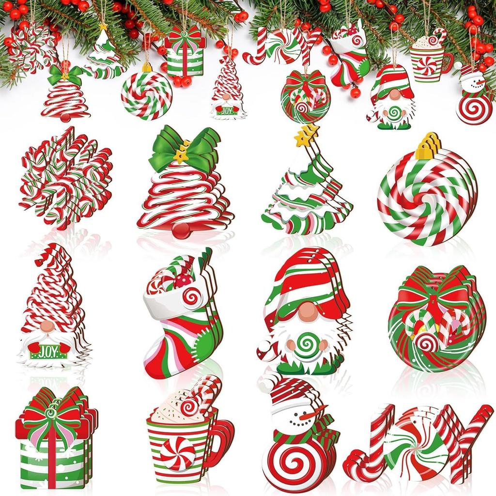 Christmas Tree Decoration Ornament Lollipop Red White Candy Cane Xmas Tree Pendant 2025 Christmas Pendants Home New Year Gift