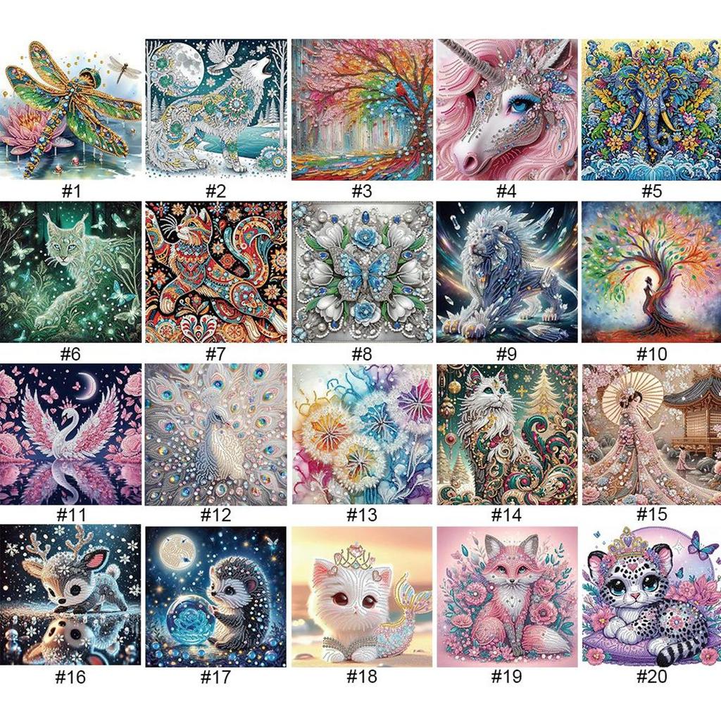 5D-Diamant-Malerei-Set zum Selbermachen, teilweiser Spezialbohrer, Tierdekoration