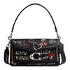 Tabby Sketch Print Leather Shoulder Crossbody Handbag Medium Women Handbags Silver Black CBA26-LHBLC