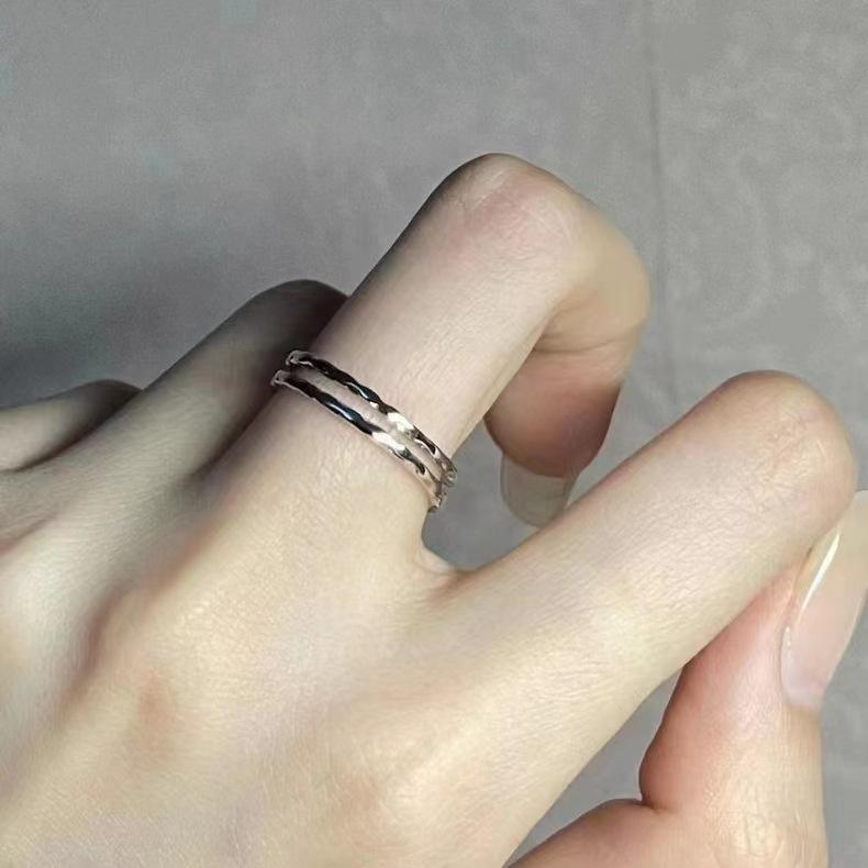 Exquisite Double-Layer Women s Open Index Ring - High-End Niche Design  Luxury Feel