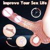 Reusable Penis Sleeve Magnify Cock Ring Delay Ejaculation Penis Condoms Dick Silicone Glans Cover Enlargement Sex Toys For Men