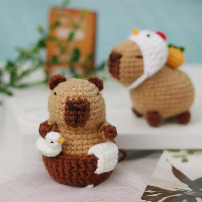 Capybara Crochet Kit, Cute Animal Crochet Kit Set, Christmas Gift, Crochet Kit for Beginners, Crochet Kit for Craft Lovers
