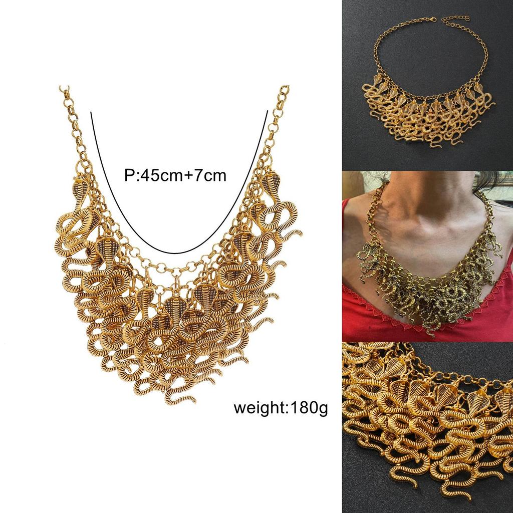 Geometric Alloy Snake Pendant Necklace For Women And Men Fashion Accessory