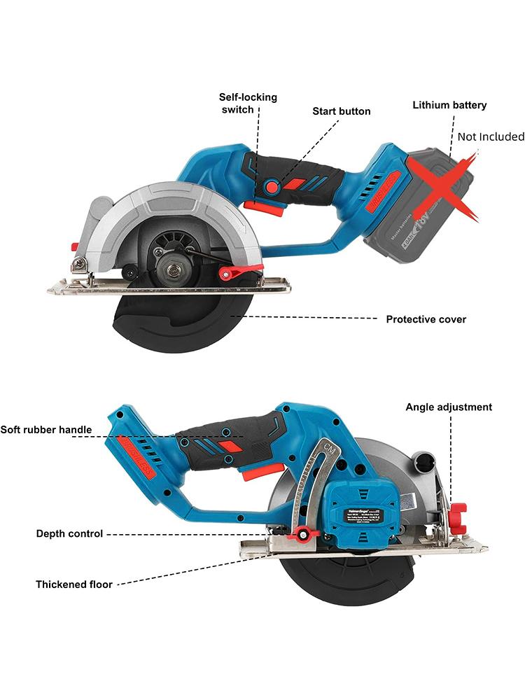 6inch Brushless Circular Saw Cordless Electric Saw 0-45° Bevel Cutting Angle Wood Cuttiing Machine Woodworking For Makita 18V