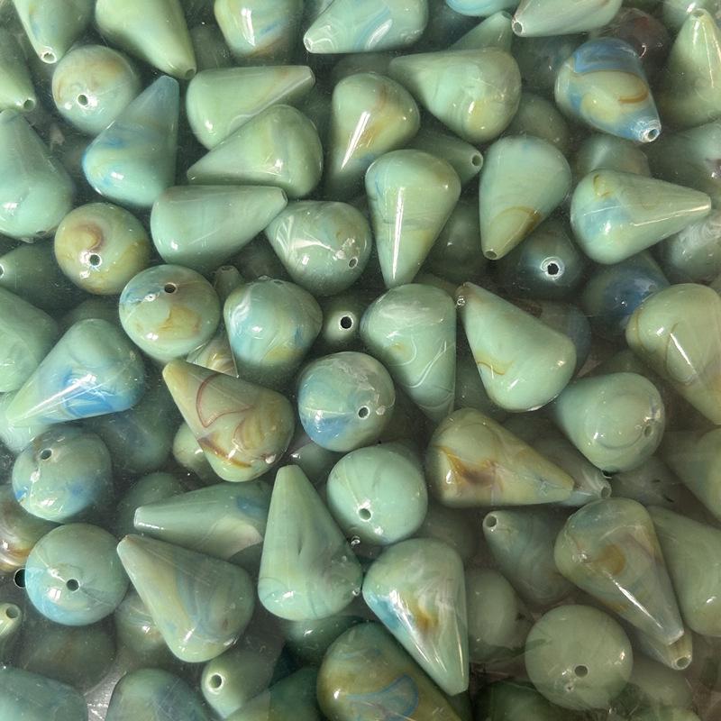 Retro Style Acrylic Water Drop Beads for DIY Necklace, Clothing, Bag Pendants, and Ornaments.