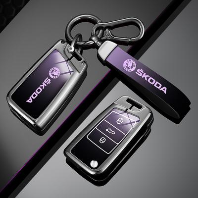 Para Octivia Superb Fabia 1 2 Octavia a7 RS Superb Rapid Yeti Karoq Vision Aleación de Zinc Funda Protectora para Mando a Distancia de Coche