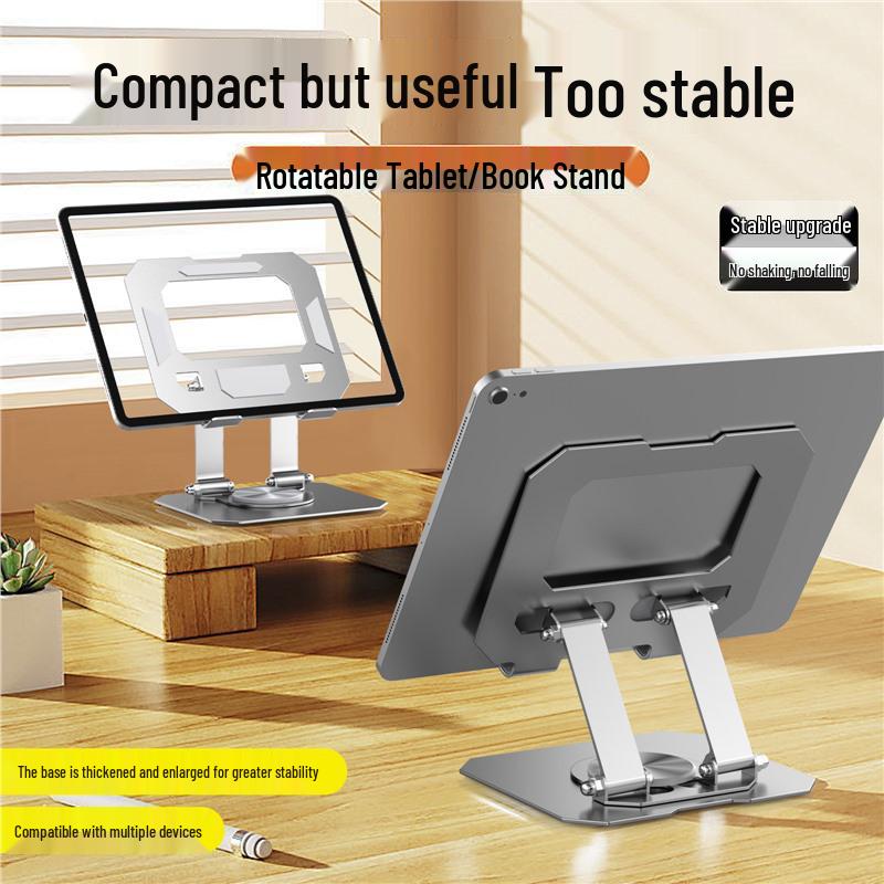 All-Metal Rotating Laptop & Tablet Stand with Cooling Base