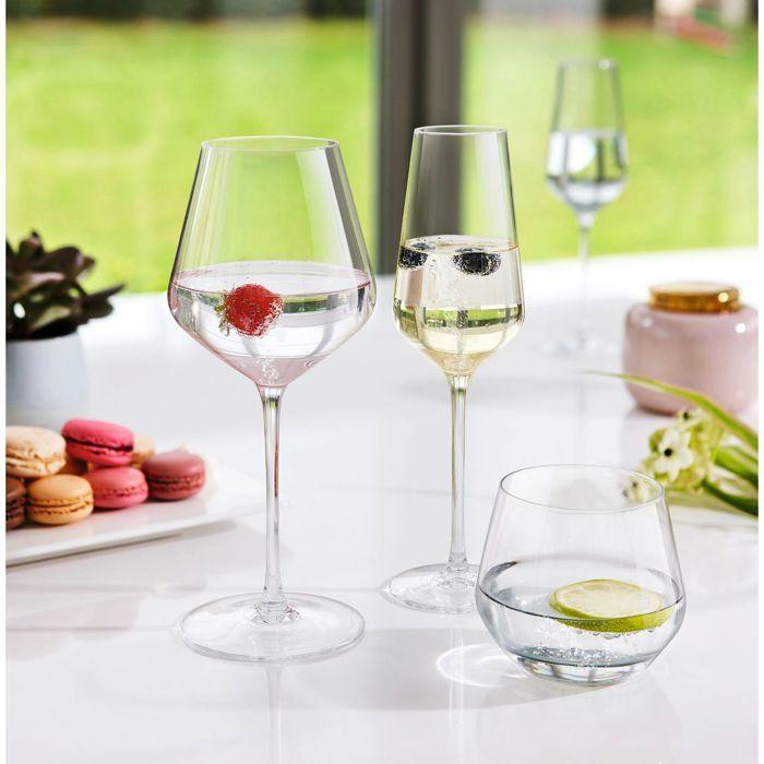 6 flûtes à champagne 21cl ultime - cristal d'arques - verre ultra transparent moderne