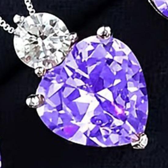 Yousheng Rhinestone Heart Jewelry Set Faux Diamond Necklace And Earrings Set Sparkling Heart Pendant Wedding Jewelry for Bride Bridesmaid Anniversary