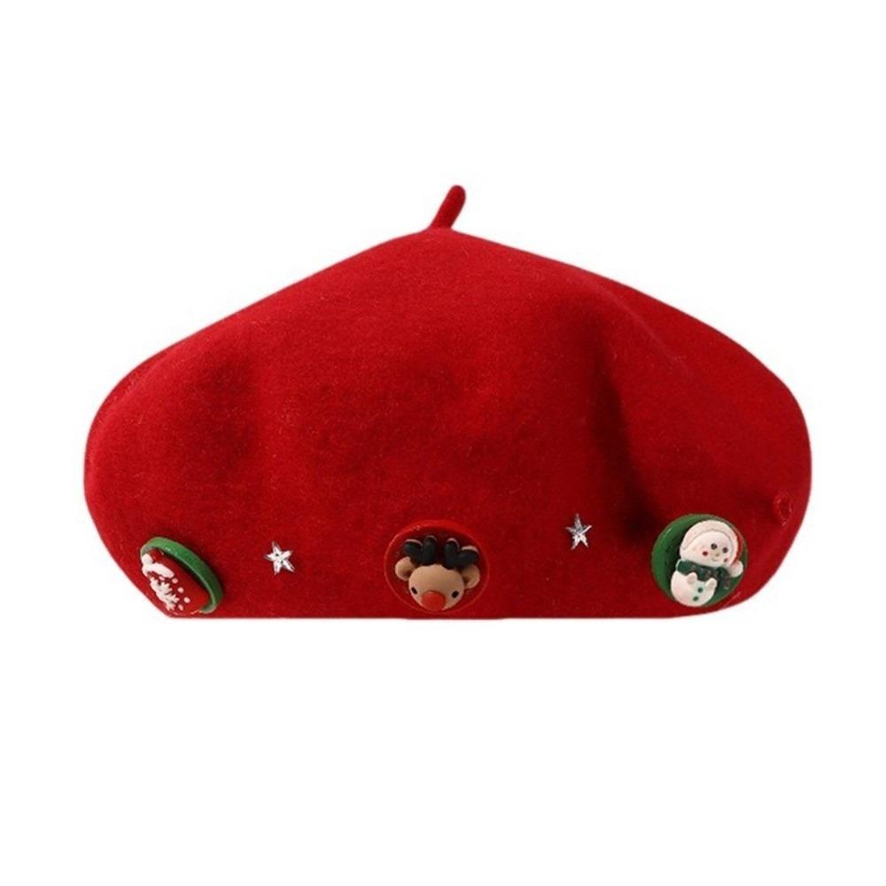 Woolen Christmas Beret Solid Color Painter Hat Artist Hat Wool Beret  Girl