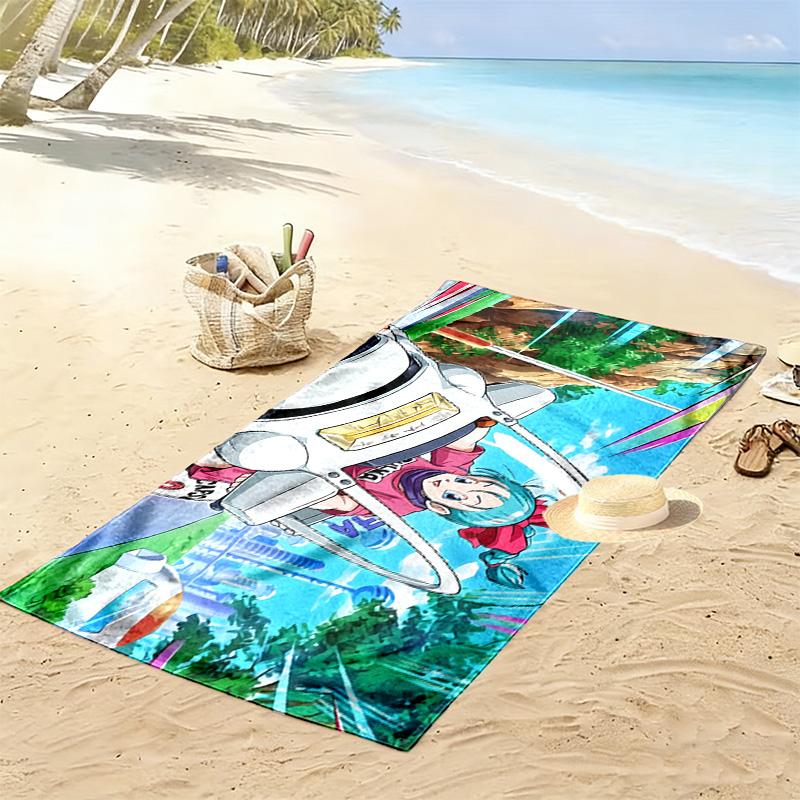 Dragon Ball Print Beach Towel, Large Soft Quick Dry Towel for Beach Camping Swimming