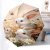 1pc Rabbit Flowers Umbrella Automatic Open/close, 8-Rib Durable Frame, Compact Folding Design, Ideal Birthday/Holiday Gift  1173A
