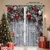 Christmas Printed Curtains, Pole Bag Curtains, Bedroom and Living Room Decoration, Home Decoration, Christmas Decoration
