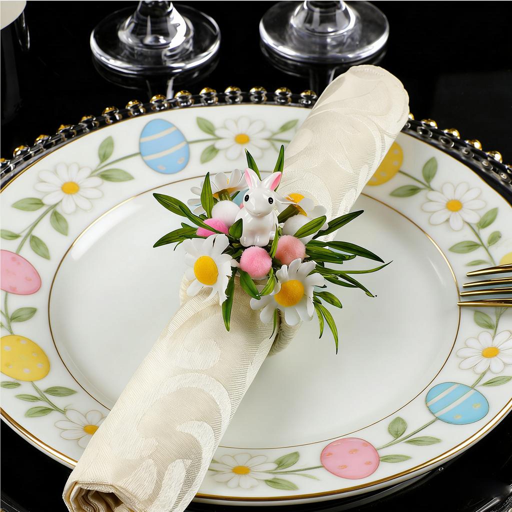 Easter Bunny Napkin Ring Foam Easter Egg Holiday Decor Napkin Holder Artificial  Napkin Ring