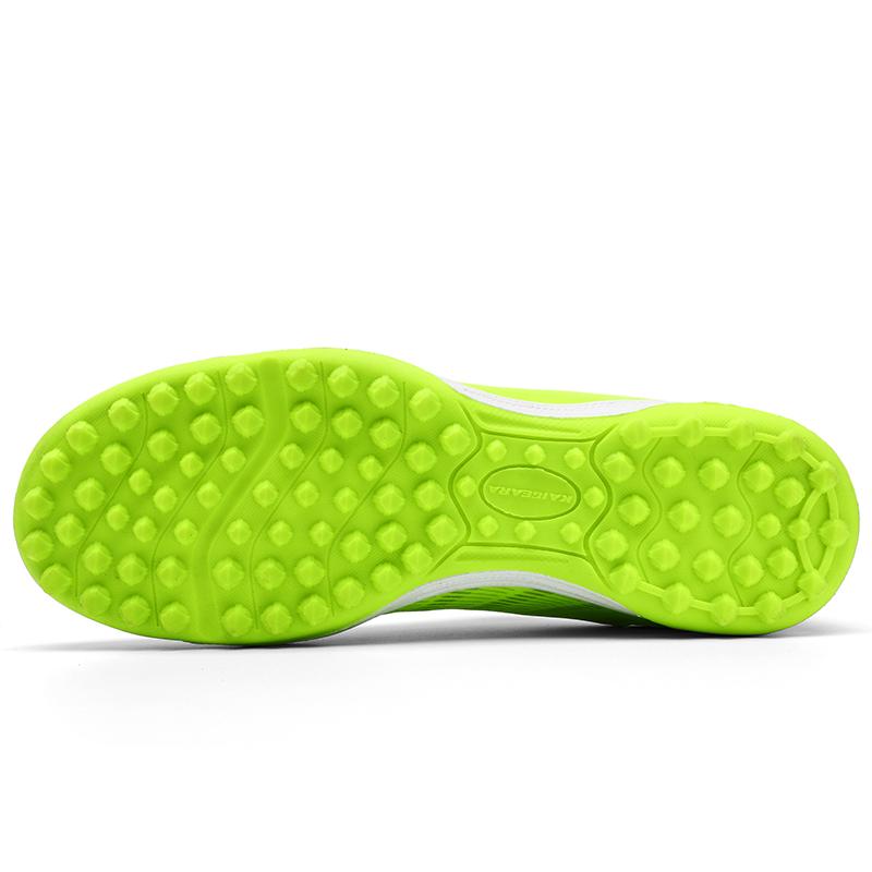 Men's High Elastic Socks Football Boots Rubber Soft Sole Short-nailed Artificial Turf Leather Teenagers Kids Football Shoes