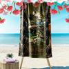 Name Custom Bass Fishing Print Beach Towel, Large Soft Quick Dry Towel for Beach Camping Swimming