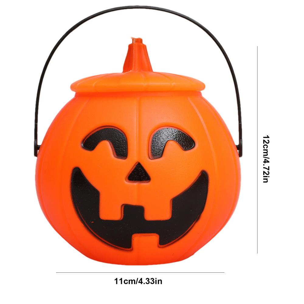 Pumpkin Bucket Halloween Goodies Bucket Mini Basket Trick Or Treat Buckets For Snack Desktop Decor Home Decoration Props