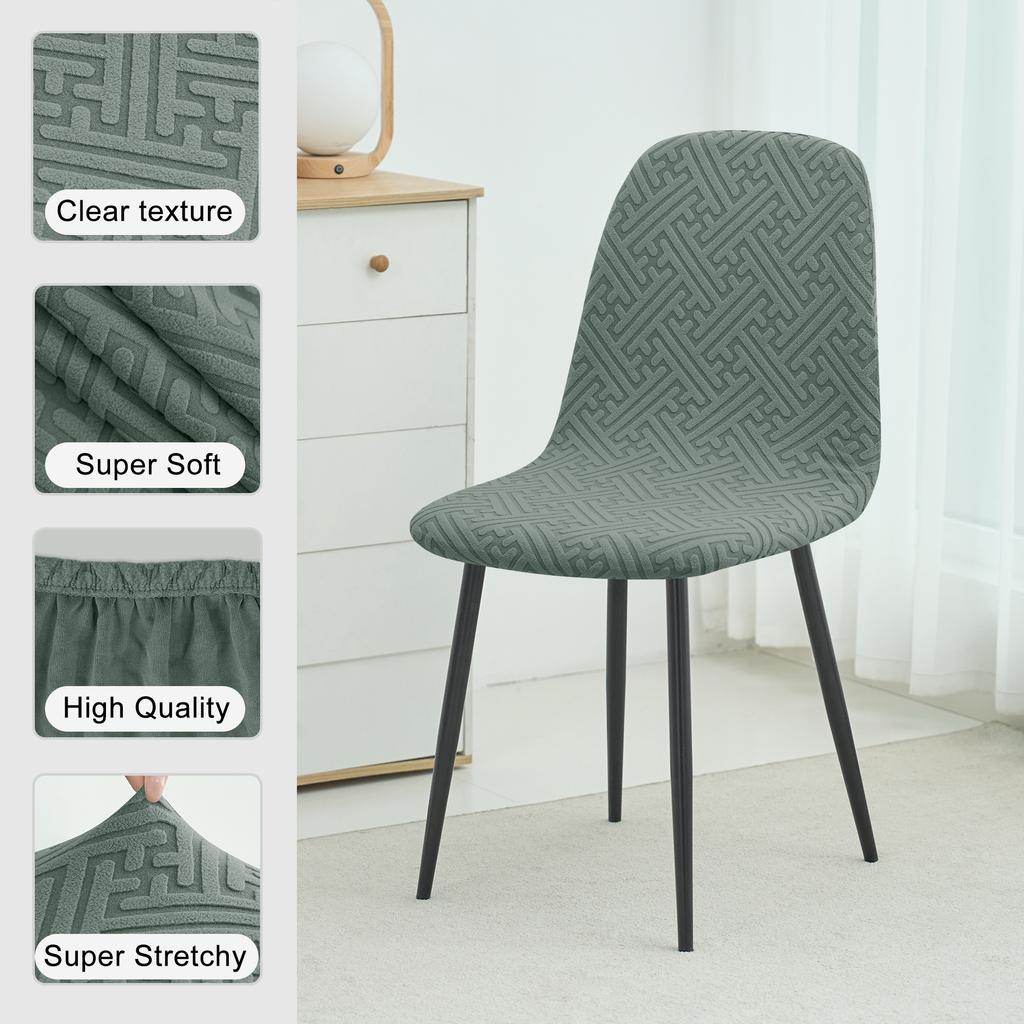 Nordic Jacquard Stretch Short Back Chair Cover Adjustable Dining Room Seat Covers for Bar Party Wedding
