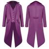 Anime Men Medieval Steampunk Costume Vintage Tailcoat Jacket Gothic Magician Ringmaster Coat For Men And Kids Size