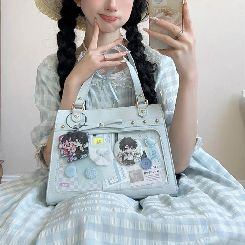 Harajuku Transparent Y2K Crossbody Bag Comic Exhibition JK Uniform Shoulder Bag New Cute Sweet Ulzzang Ita Bag for Girls