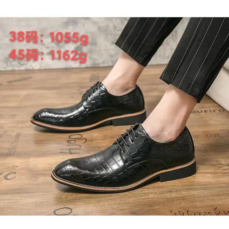 

Men s leather shoes men s British new autumn trend business leisure one-pedal men s shoes hairstylist platform shoes 38
