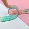 4Pcs Foldable Ruler with Triangles Ruler Protractor Straight Ruler, Plastic Ruler Set Flexible Ruler Soft Bendable Ruler