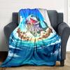 1pc shark jeff Throw Blanket Soft Flannel, Cozy All Season Polyester Perfect for Home, Office