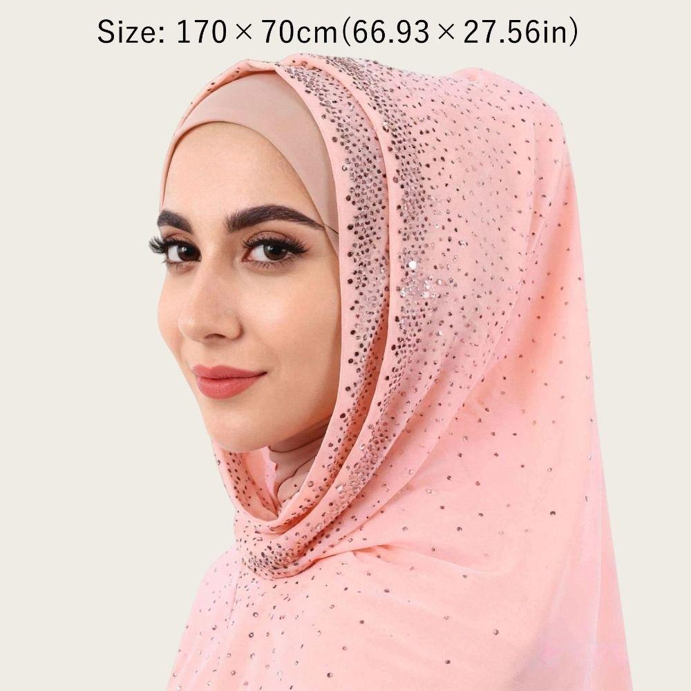 New Chiffon Muslim Instant Turban Breathable Full Cover Islamic Crinkle Shawl Solid Color Islamic Headscarf