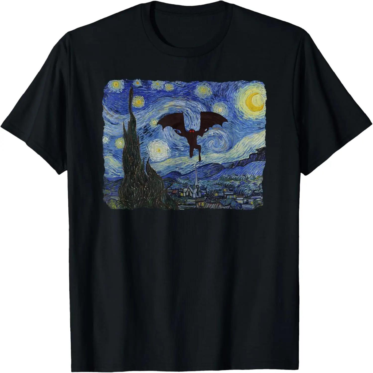 

Mothman Shirt Starry Night Cryptid T-Shirt S чёрный