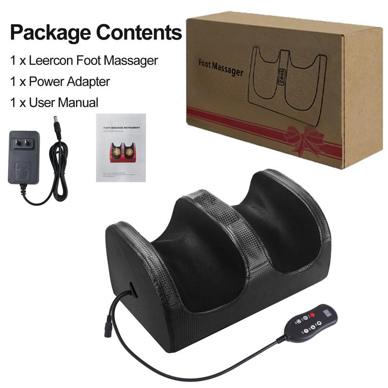 Electric Foot Massager With Remote Control Muscle Massage Roller Reflexology Therapy Hot Compress Shiatsu Kneading Fitness Yoga