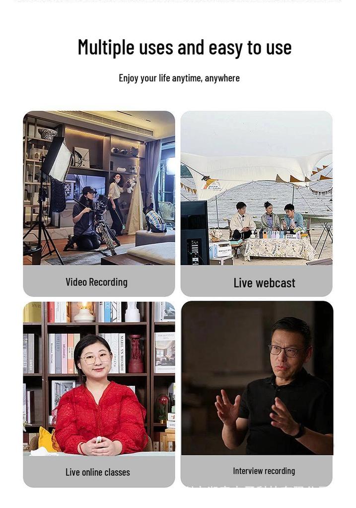 H19 Wireless Lavalier Microphone: One-to-Four Cross-Border, Three-in-One Interface for Live Streaming, Mobile Shooting, Noise Reduction Recording.