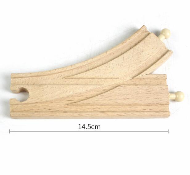 Wooden Railway Track Accessories Beech Wood Train Track Parts Compatible with Thomas and Major Brands Toys