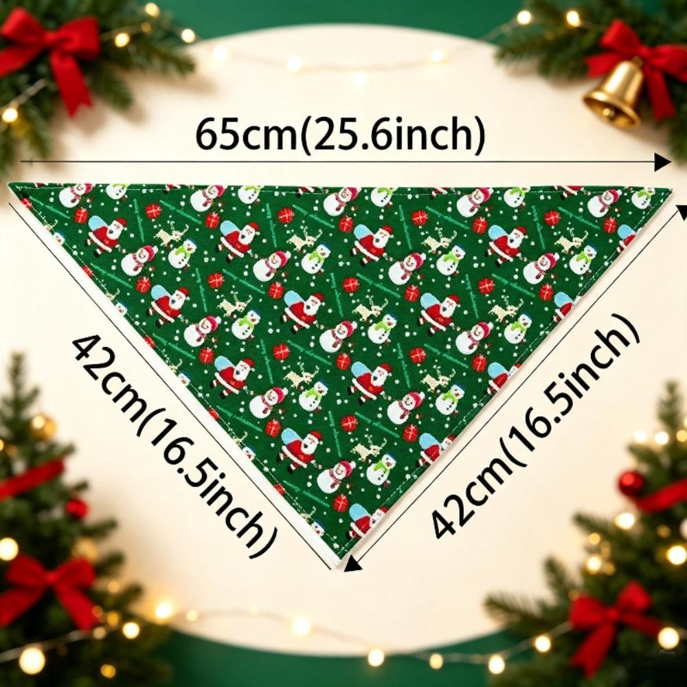 2pcs Adjustable Scarf Bibs Stylish Dog Bandanas Portable Christmas Pet Bandana Pet Supplies