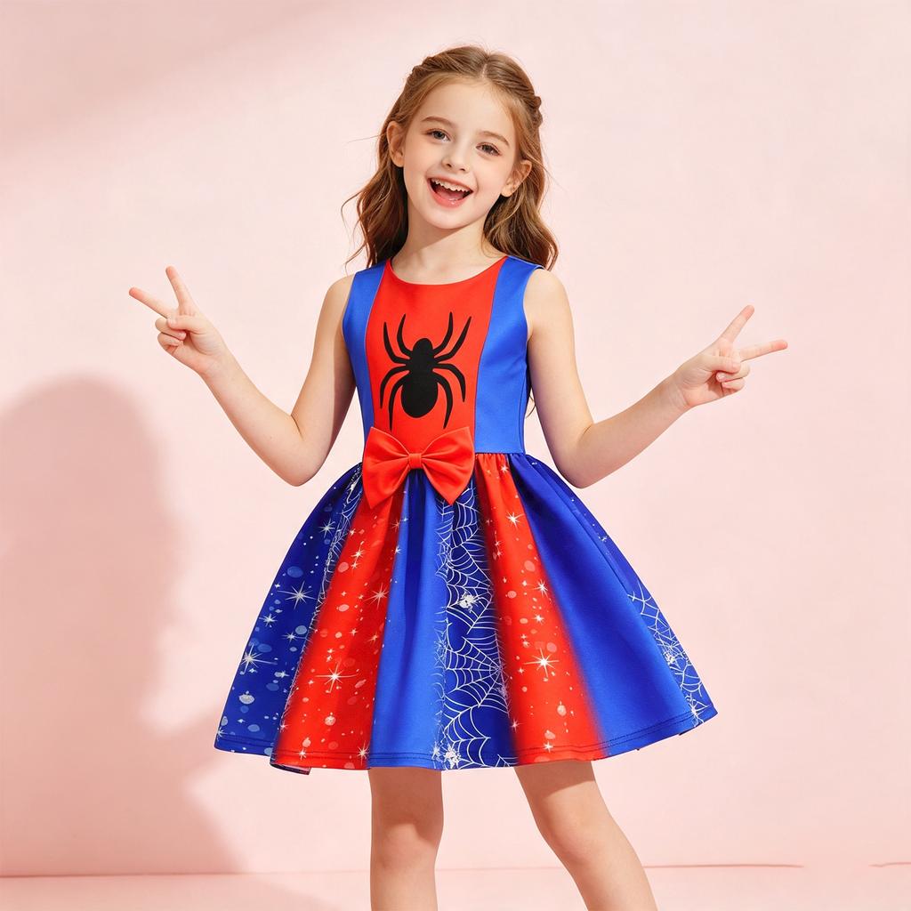 Girls' Sleeveless Costume Dress for Kids Role Play Party and Dress-Up Outfit