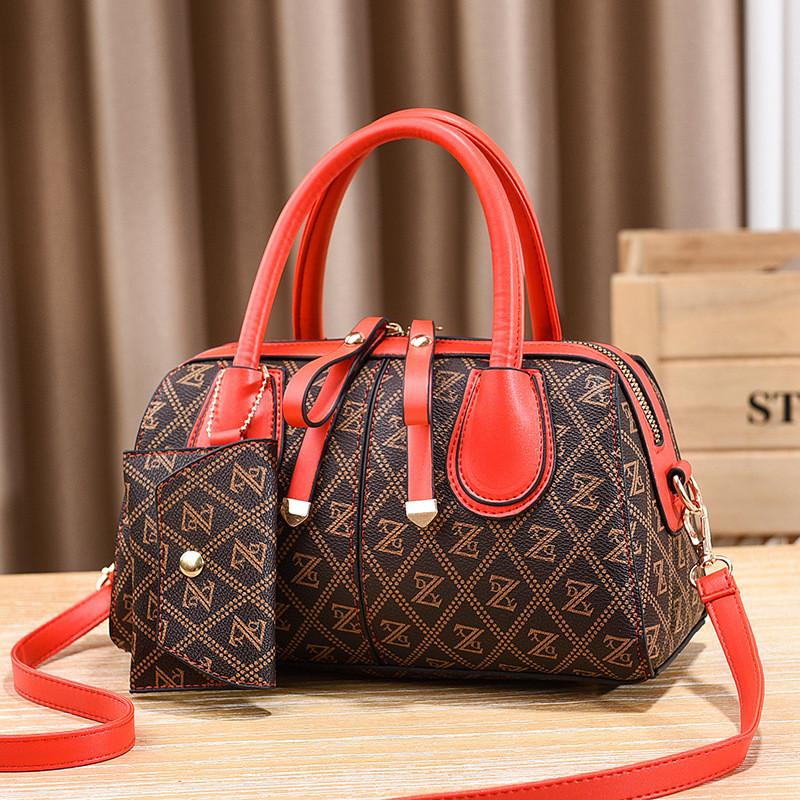 Fashionable Soft Structured Boston Pillow Bag For Women Casual Daily Use Handbag Available In Trendy Colors Red