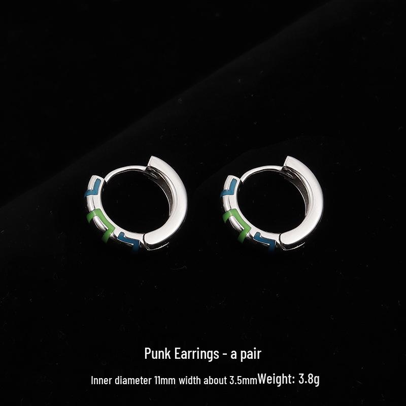 

Мужские светящиеся серьги-панки из серебра 925 пробы - Модный хип-хоп дизайн