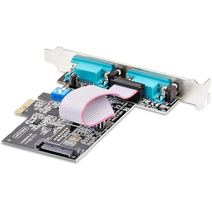 StarTech.Com Carte Série PCI Express à 2 Ports - Adaptateur/Carte PCIe à 2 Ports vers RS232/RS422/RS485 (DB9), Support Bas-Profil