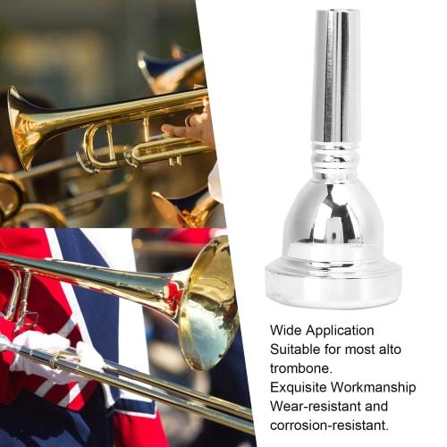 Long-lasting, lightweight trombone mouthpiece for tenor trombone practice and performance (silver)