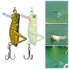 5 pcs Grasshopper Shape Artificial Fishing Lure Bait Fishing Tackle Sinking with Hook for Freshwater